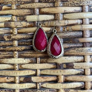 Dark red dangle earrings